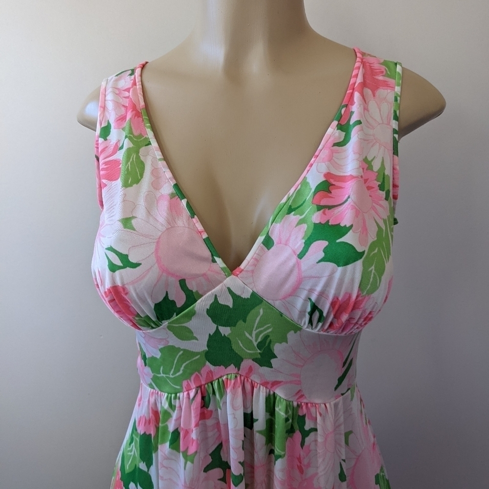 Vintage 70s Daisy Empire Waist Long Nightgown - Picture 11 of 15